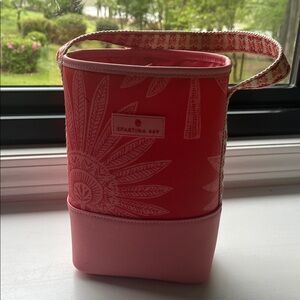 Spartina 449 Coral Pink Printed Wine Bottle Carrier